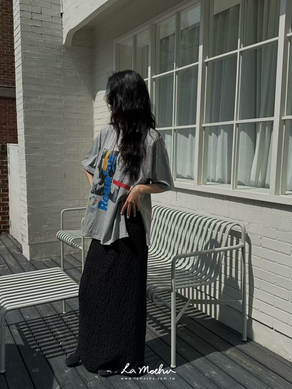 蕾絲花彈性腰長裙(花花清單)